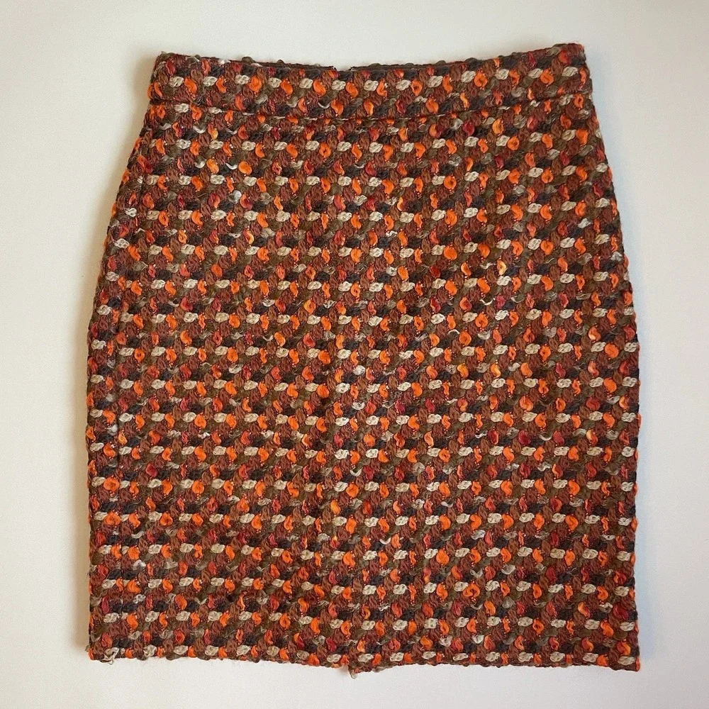 Kate Spade New York Women's Pencil Skirt Wool‎ Tweed Size 4 High Waist Work